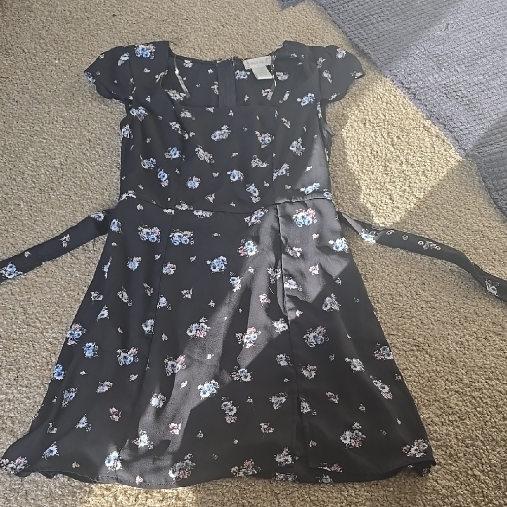 Floral Black Kids Dress